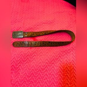 VINTAGE HANDMADE Brown Genuine Leather Belt with Buckle